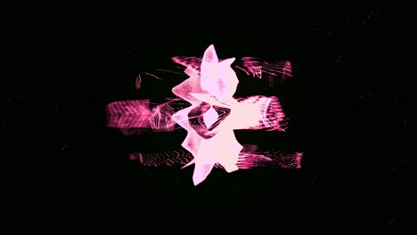 abstract pink glowing particles in space