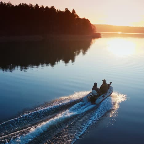 motor boat on the river