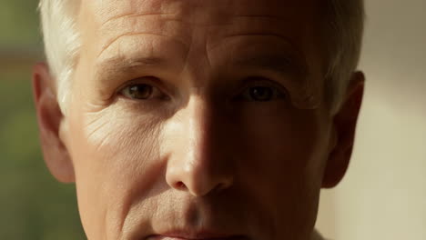 close-up of an older man's face