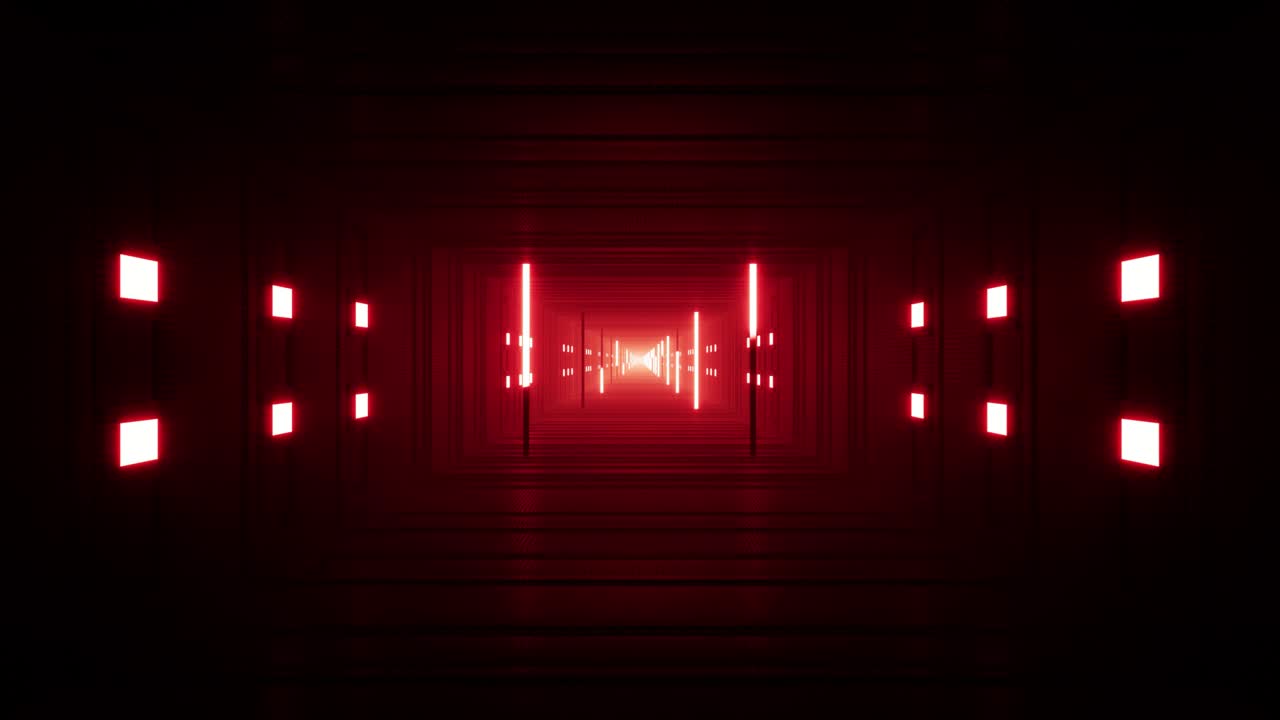 금속 vj 터널에 반이는 빨간 빛의 스틱