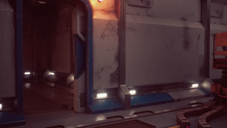 el corredor de la estación espacial de ciencia ficción