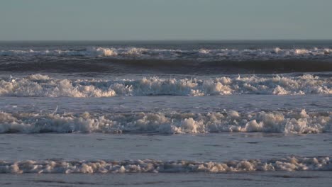 waves splashing and rolling to the beach -close up