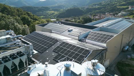 Industrial-Factory-With-Solar-Panels-Of-Renewable-Energy-On-Roof