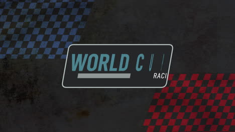 motion formula flag and text world cup racing retro sport background