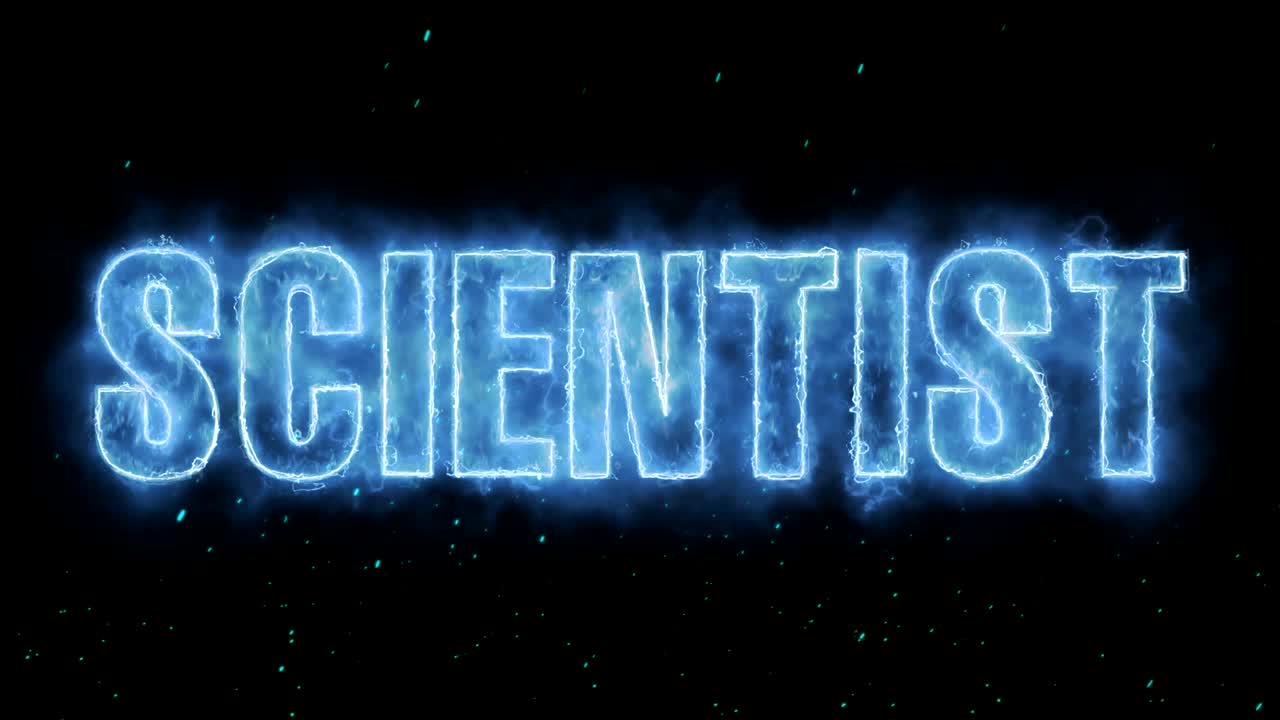 과학자 단어: 현실적인 불에 뜨거운 불타는 불꽃, 불꽃과 연기가 연속적으로 원활하게 루프 애니메이션