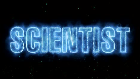 palabra científico ardiendo caliente en fuego realista llamas chispas y humo animación de bucle continuo sin problemas