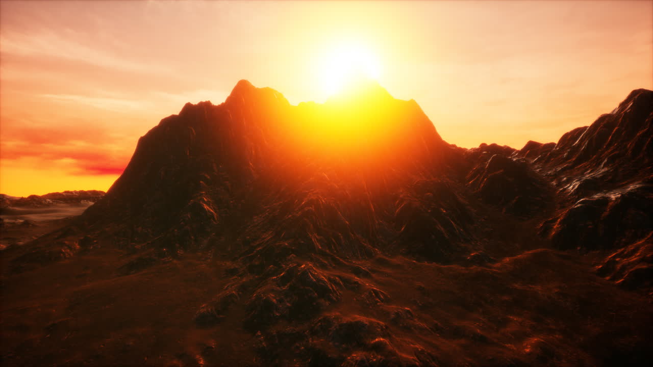 puesta de sol en el valle rocoso