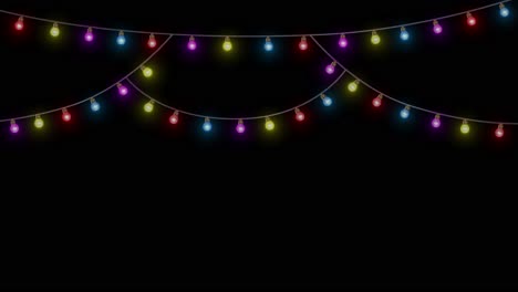 beautiful christmas glowing tungsten lights string black loop dark background lights flashing