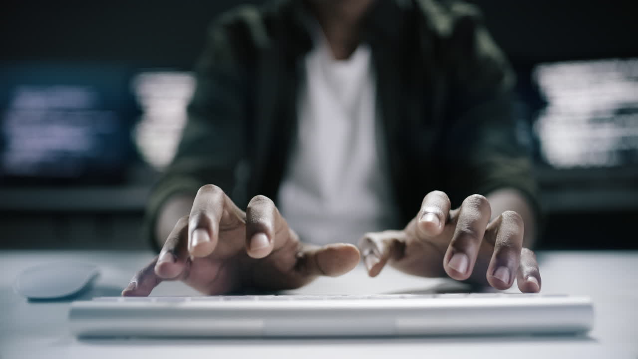 Computer hands, futuristic innovation