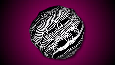 abstract stripy sphere spinning animation.