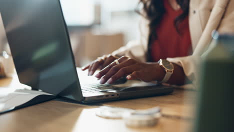 Remote,-woman-hands-and-laptop-typing-with-digital