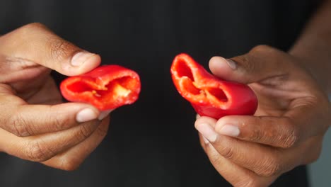 Preparing Red Bell Pepper