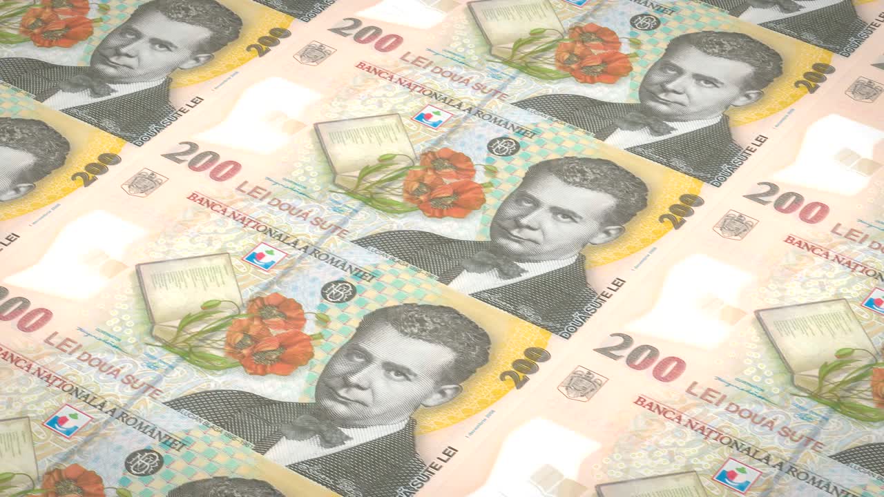 200 루마니아 레이의 지폐, 롤링, 현금