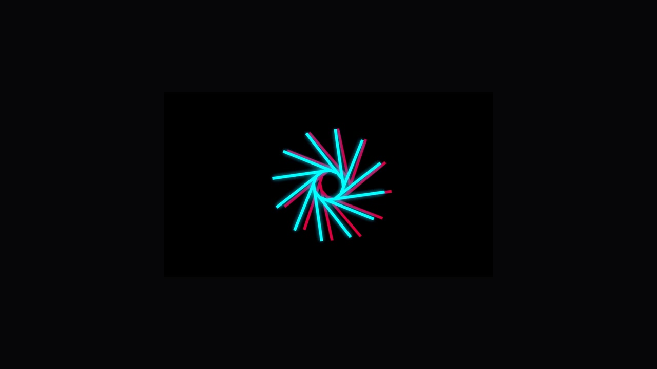 Abstract Motion Graphics Featuring Rotating Neon Geometric Lines