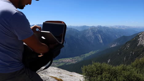 working remotely in the mountains
