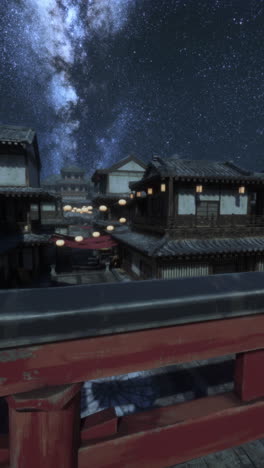 night view of a traditional japanese town