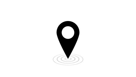 map marker on white background. pointer symbol, pin line. location sign. navigation map, gps, direction, place, compass concept. 4k video resolution