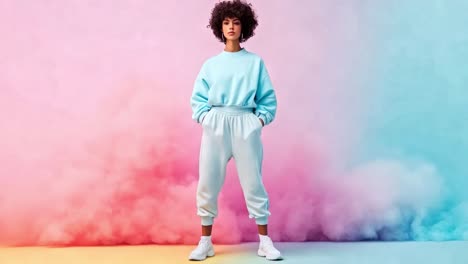 woman wearing sweatshirt and sweatpants