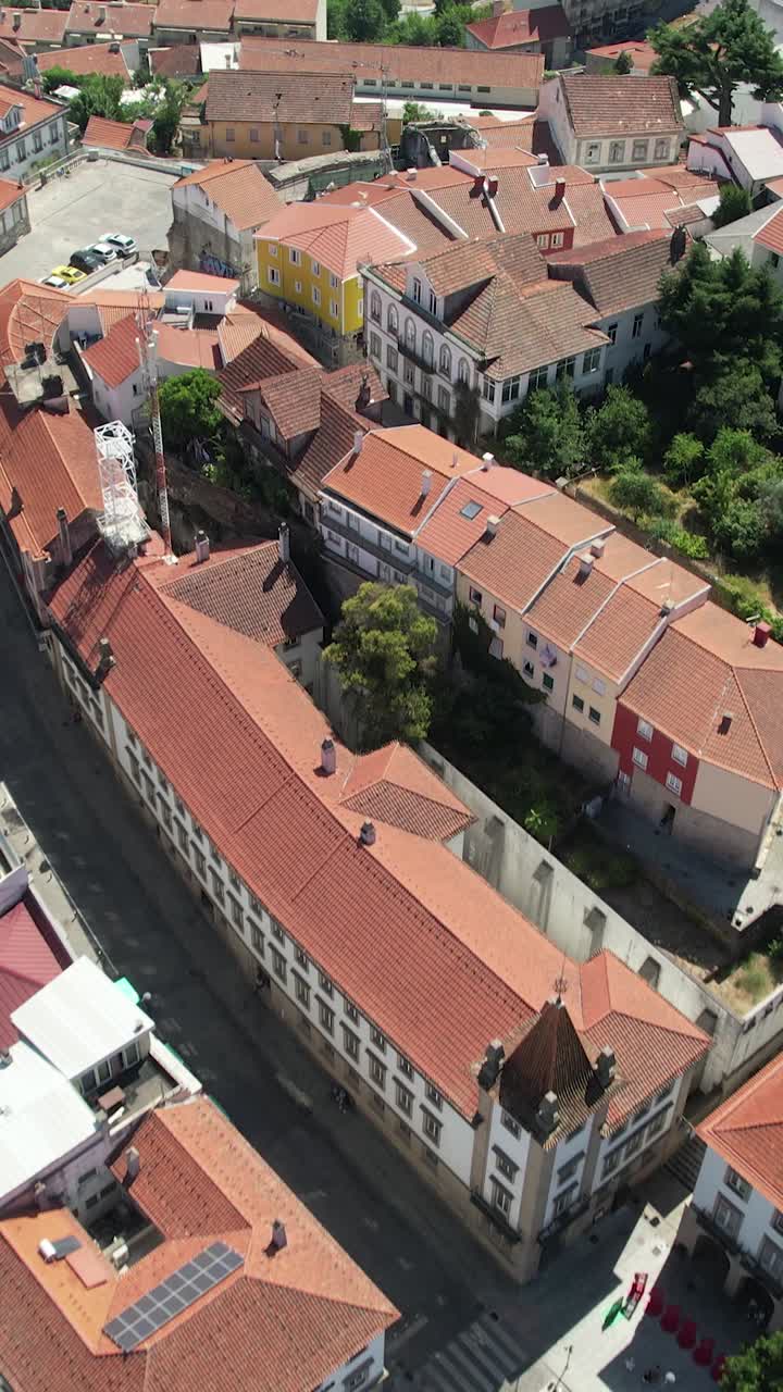 Aerial vertical View City of Covilhã in Portugal