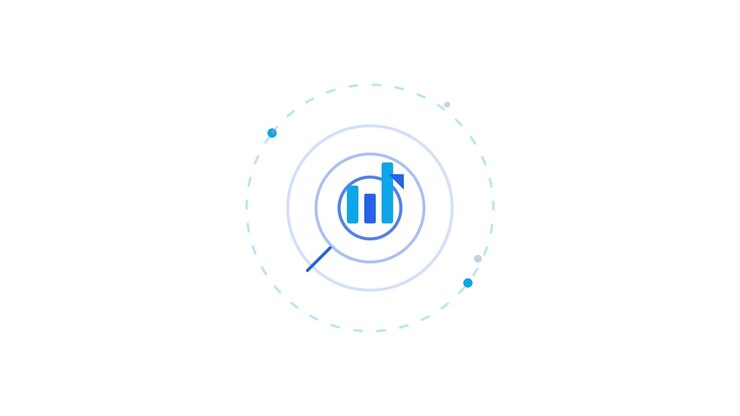 Animated Business Growth Chart Icon with Circular Motion