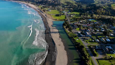 beautiful drone shot of tokomaru bay