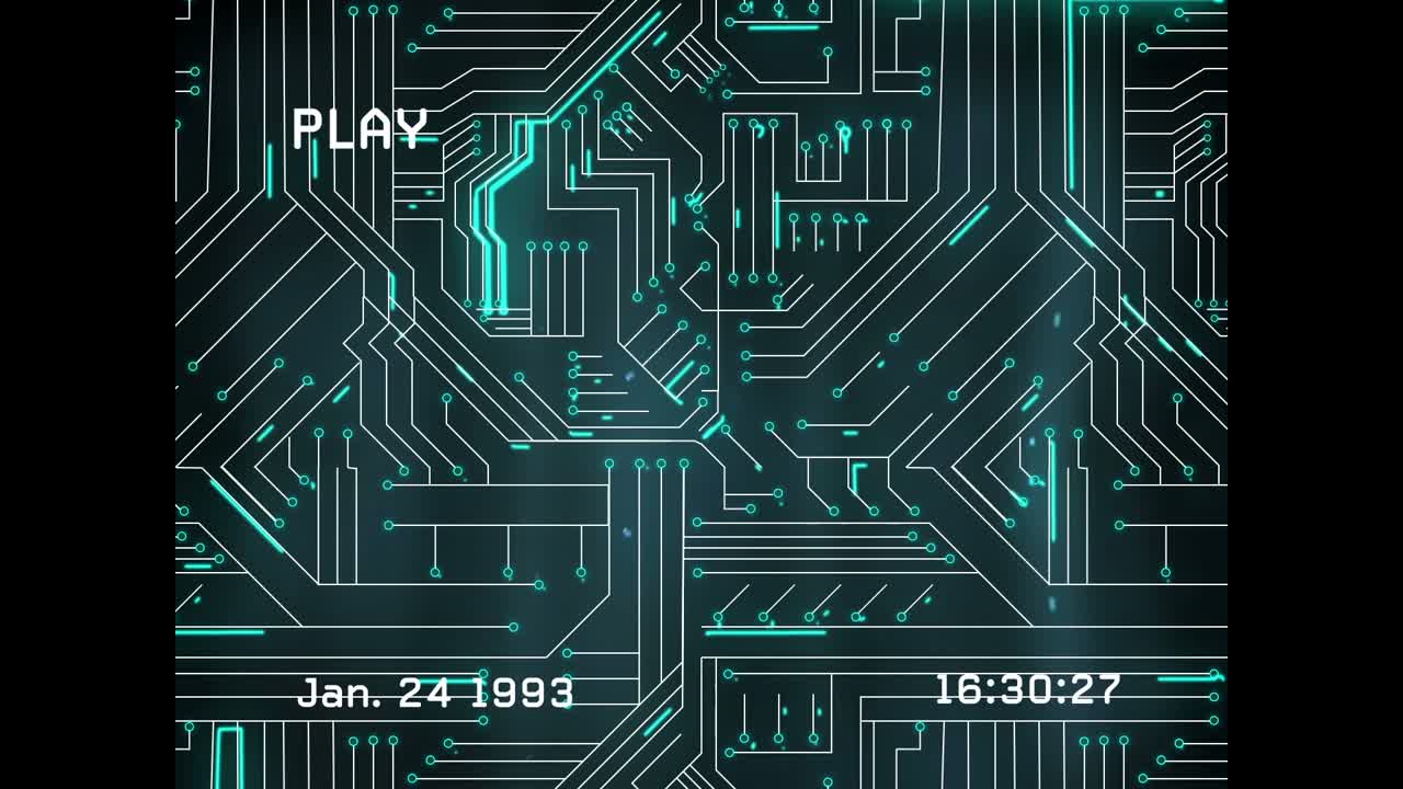 Animation of computer winter van and lines hexagons scope scanning