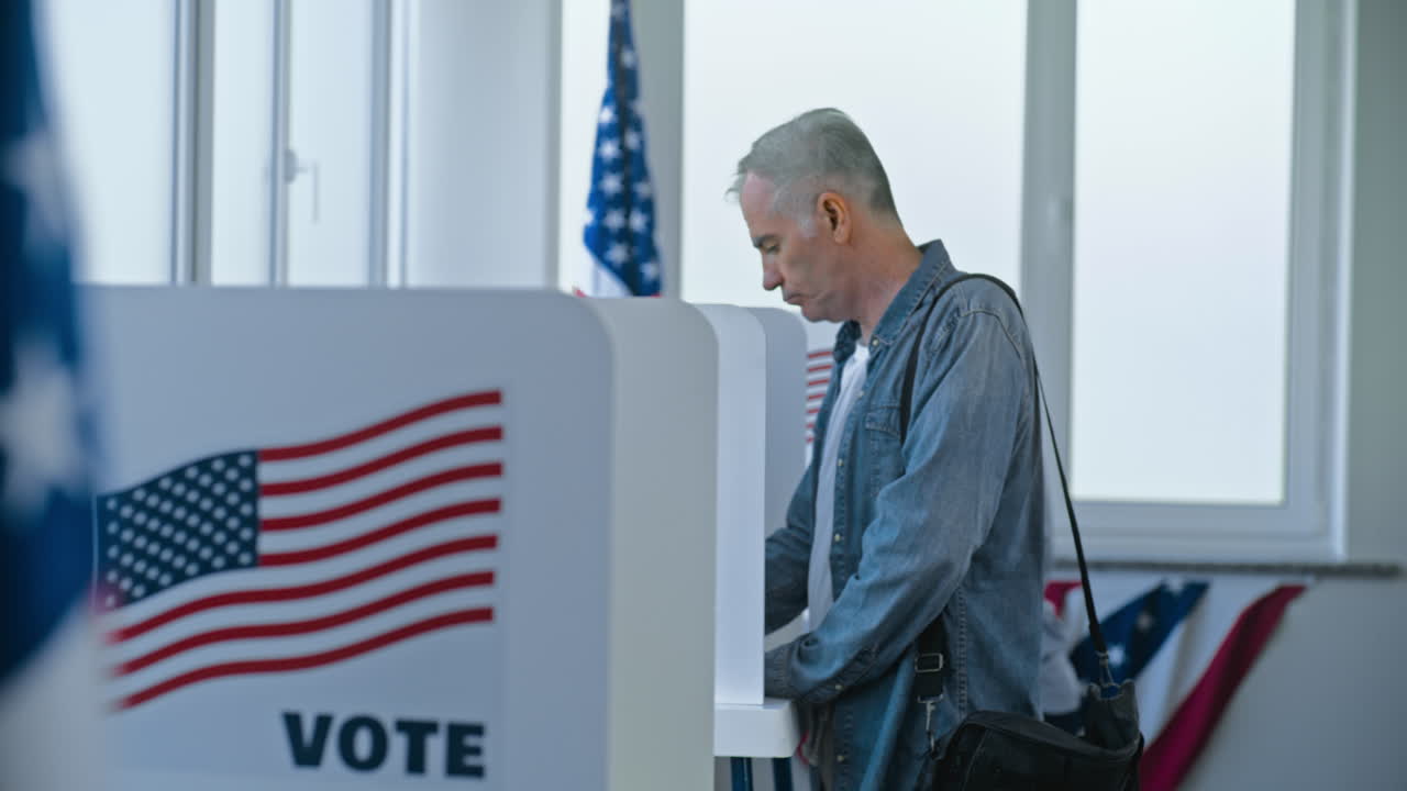 People Voting at a Polling Place