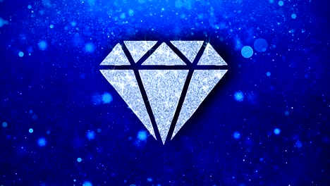 diamond  icon blinking glitter glowing shine particles.