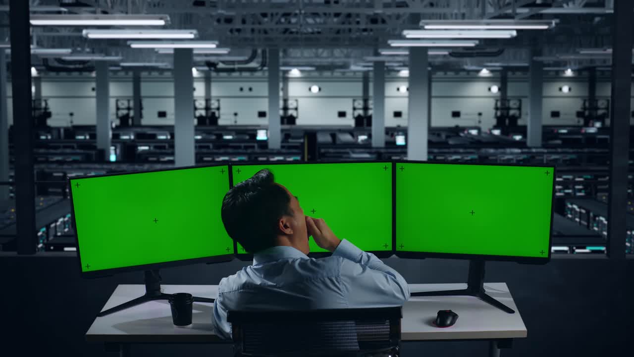 데이터 센터에서 서버를 모니터링하는 it 기술자