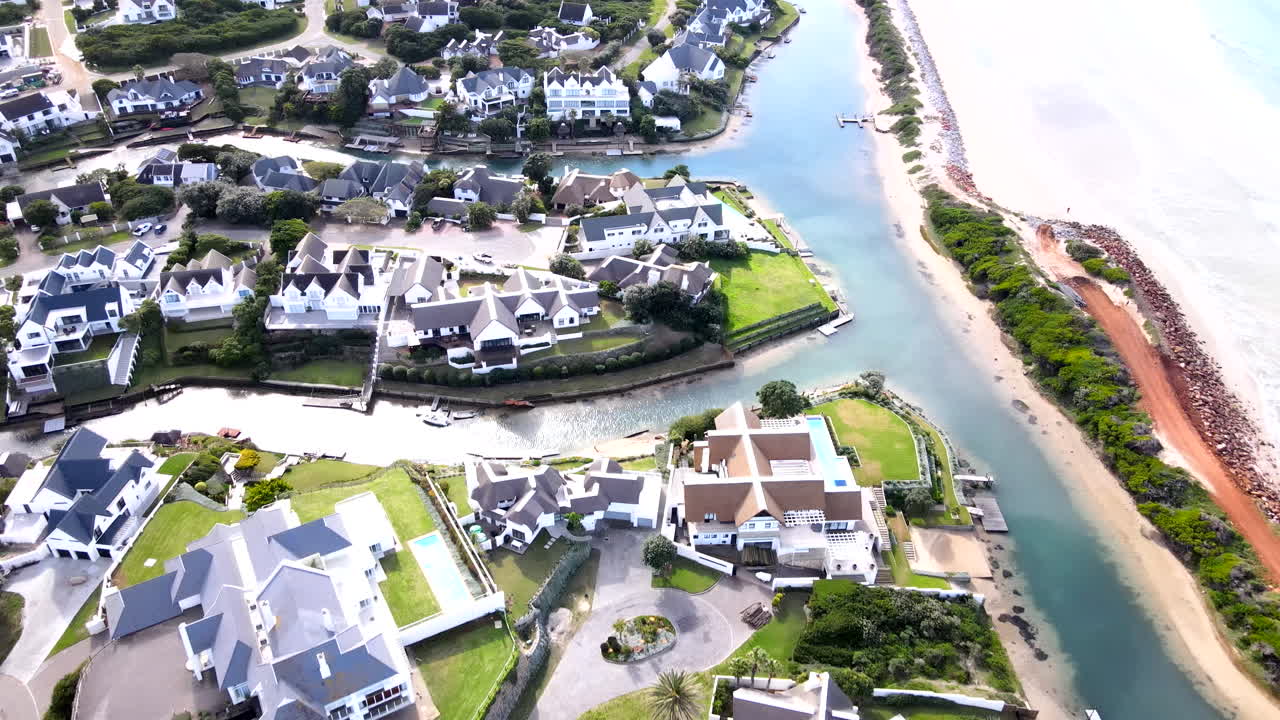 Prime real estate of St Francis Bay properties on Marina Glades canals, aerial