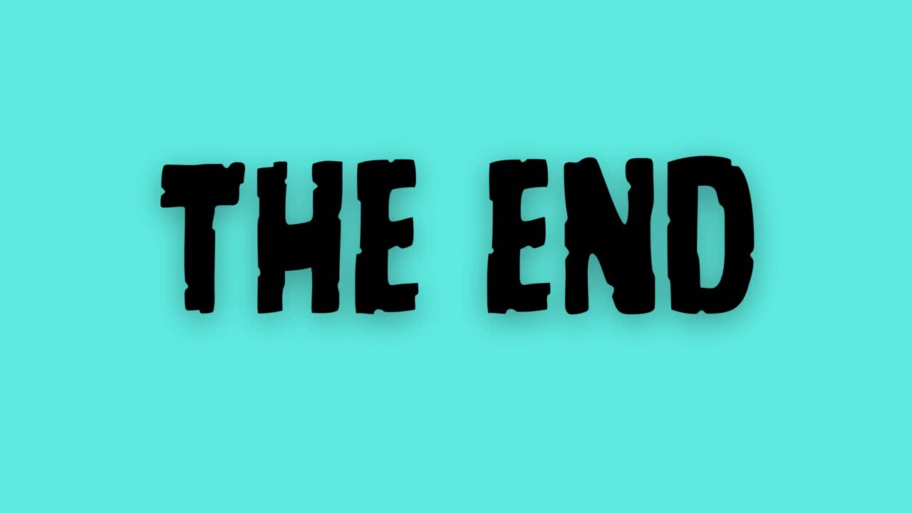Animated “The End” Text Pop Up — Closing Screen, Video Outro, Film Ending, Final Message