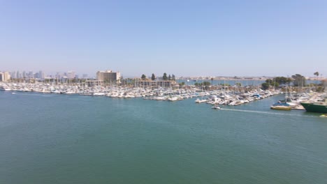 aerial video of san diego harbor near harbor island