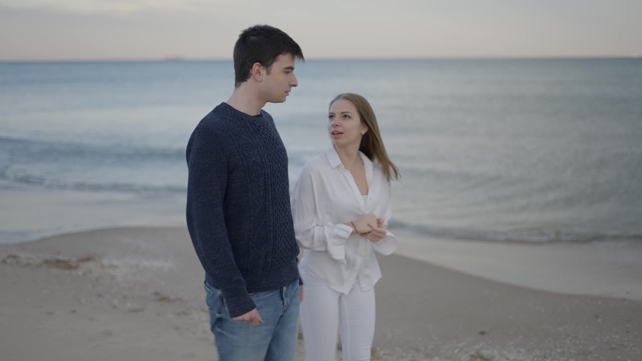 Couple Arguing on the Beach