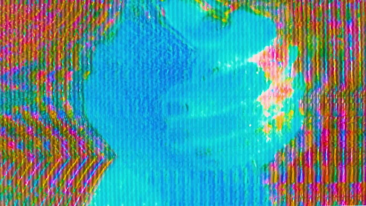 2人の手を握って レトロ・ヴァーポワーブ 統一のシンボル 友情のグリッチ