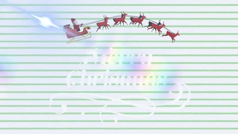 Create-an-animation-of-a-merry-christmas-text-banner-against-lens-flare-on-black-background