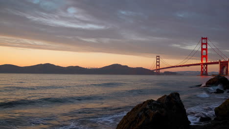 golden gate bridge at sunset or sunrise