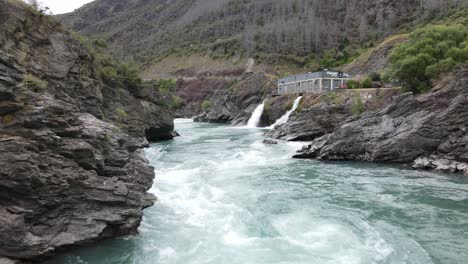 low flying shot straight into the excess water from the roaring meg, hydro power station