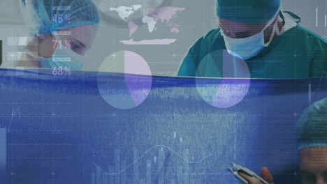 animation of data processing over diverse surgeons