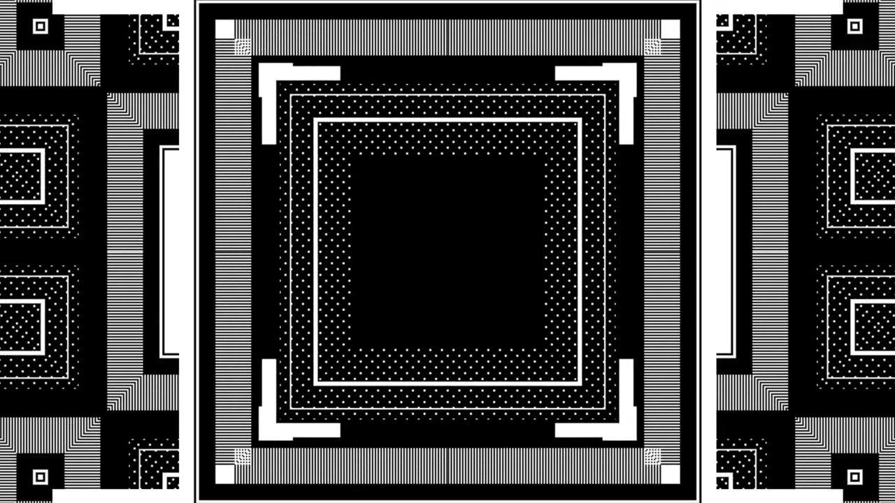 Abstract Geometric Pattern with Pulsing Black and White Squares