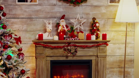 candles burning on top of fireplace