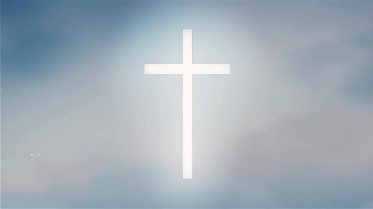 Croce Cristiana Luce Celestiale Sfondo per il Culto.