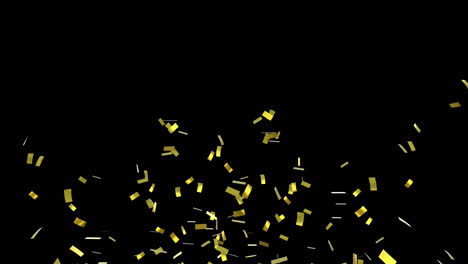 Animation-of-gold-confetti-falling-on-black-background