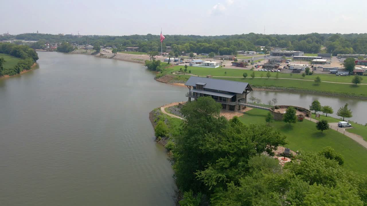 Flying over Freedom Point on the Cumberland River