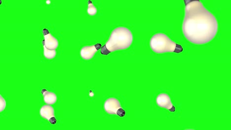 bombillas abstractas girando en la pantalla verde