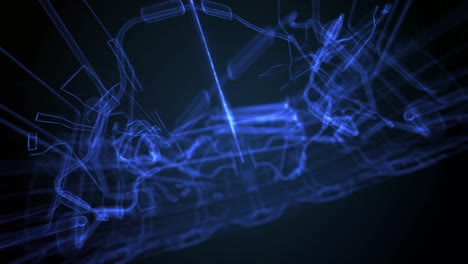 abstract deforming background animation – wireframe technology