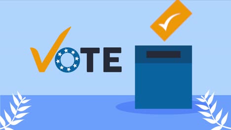 vote word with urn animation