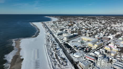 ocean after snowfall