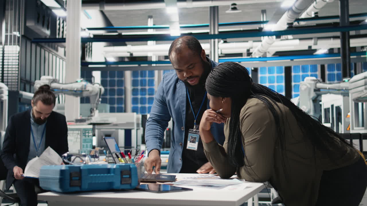 Engineering Team Collaborating on Robotics Design