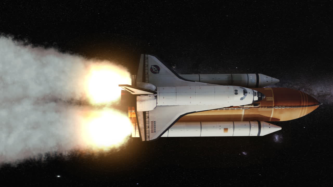 Space Rocket Carrying a Space Shuttle in the Galaxy