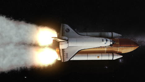 space rocket carrying a space shuttle in the galaxy